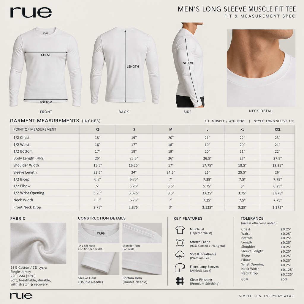 Rue™ Muscle Fit Long-sleeve
