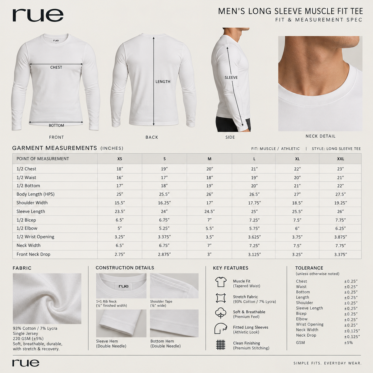 Rue™ Muscle Fit Long-sleeve